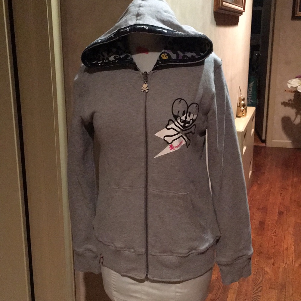 Tokidoki gray hooded sweatshirt long sleeves M